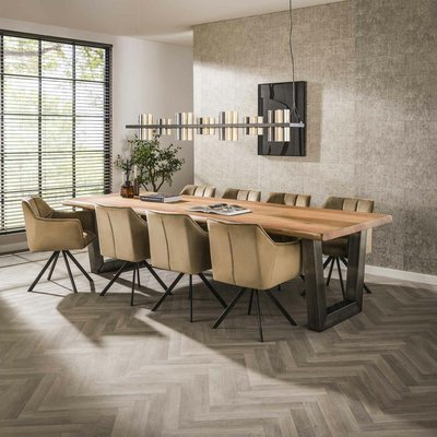 Table 300 cm plateau tronc bois massif moderne CAIRNS PIER IMPORT