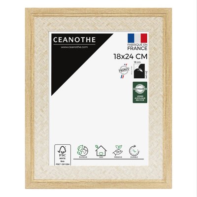 Cadre Photo 18x24 Cm Noir Résine Recyclée PALMA CEANOTHE