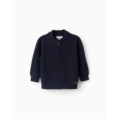 Gilet en Maille avec Texture en Coton ZIPPY