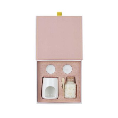 Coffret brûle parfum avec cire parfumée senteur fleur de ceriser CMP