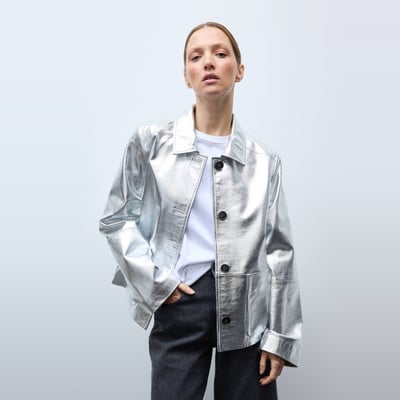Veste é en cuir MONOPRIX