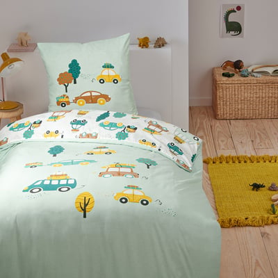 Parure de lit enfant voiture réversible CAR FUTURE HOME