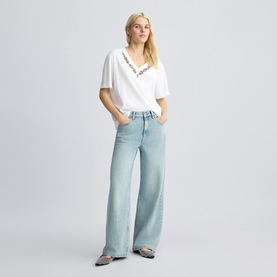 T-shirt en coton avec strass LIU JO