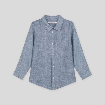 Chemise col mao unie en 100% lin MONOPRIX