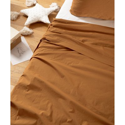 Drap plat 1 personne en Percale de Coton Bio lavé KADOLIS
