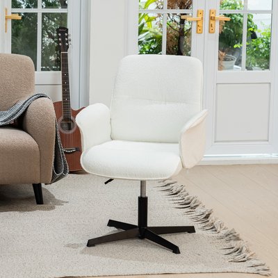 Fauteuil relax rotatif réglable en hauteur bouclette,THOMASINAL MEUBLES COSY