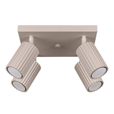Plafonnier Aluminium Taupe GU10 4 Karbon EDEN