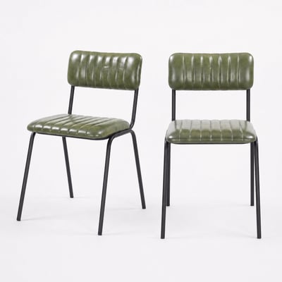Lot de 2 chaises en cuir - ARSÈNE MAISON PAVANE