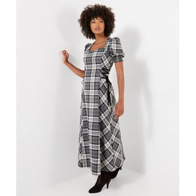 Robe Longue à Carreaux Lacée sur les Côtés Luna JOE BROWNS