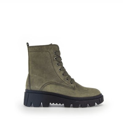 Bottine à lacets en cuir lisse à talon décroché GABOR