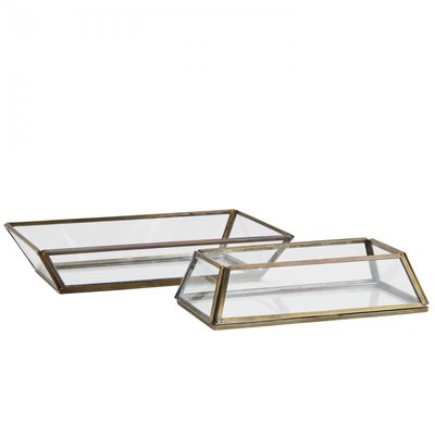 Lot de 2 plateaux en verre MADAM STOLTZ