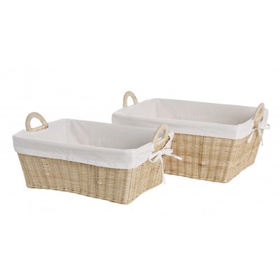 Manne à linge rotin lot de 2 KOK