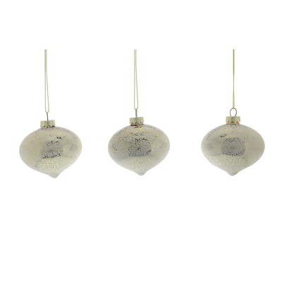 Set of 3 Marble Effect Baubles SO'HOME