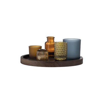 Plateau avec bougeoirs en verre SANGA BLOOMINGVILLE