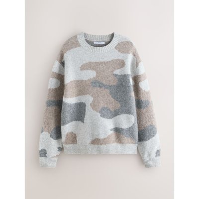 Pull col rond à motif camouflage avec laine NEXT