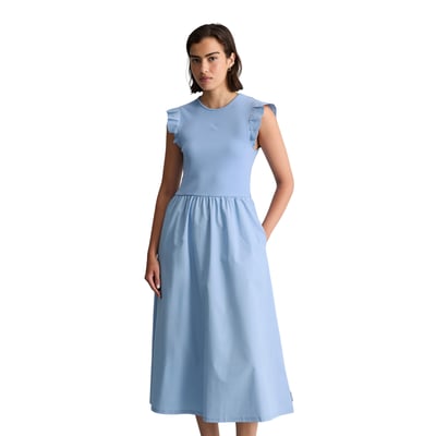 Robe en jersey à volants flared avec jupe en popeline de coton MARC O’POLO DENIM