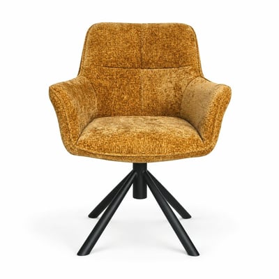 Fauteuil de table pivotant tissu moutarde (lot de 2) IENA PIER IMPORT