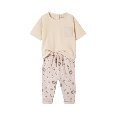 Ensemble T-shirt en nid d'abeille et pantalon en molleton bébé VERTBAUDET