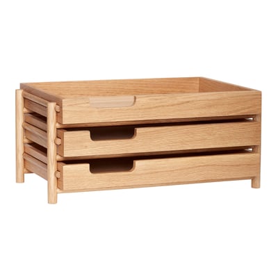 Corbeille à courrier en placage de chêne et bois de chêne NOTE HUBSCH