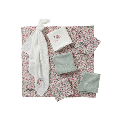 Coffret semainier de 7 langes en gaze de coton bio* VERTBAUDET