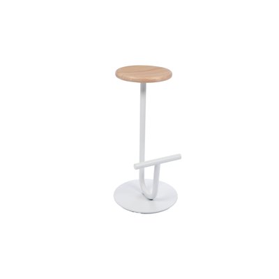Tabouret design en chêne et métal blanc H75 - MARC AMADEUS