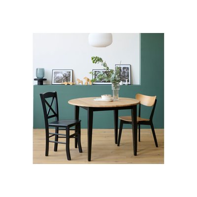 Table ronde bois D115 cm avec 1 allonge et Pieds fuseau - VICTORIA HELLIN, DEPUIS 1862
