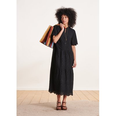 Robe longue manches courtes en broderie anglaise LA FEE MARABOUTEE