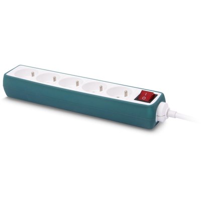 Multiprise Silicone Vert 5 X 16A avec interrupteur ESSENTIEL B