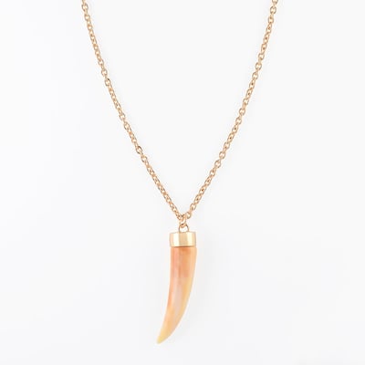 Collier long pendentif corne ivoire BALABOOSTE