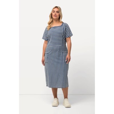 Robe midi en molleton aspect jean. Encolure ULLA POPKEN
