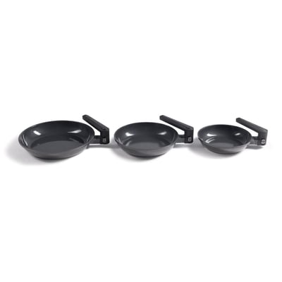 Set de 3 poêles 20/24/28 cm avec manches repliables - Transformer LAGUIOLE CUISSON