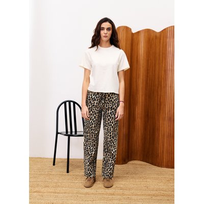 Jean  en coton à motif léopard BOBTAIL FRNCH