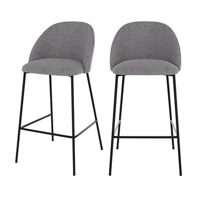 Lot de 2 chaises pour îlot central 66 cm en tissu chiné - KARL MAISON PAVANE