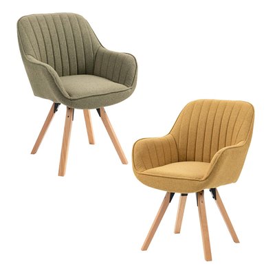 Lot de 2 fauteuil de salle à manger rotatif scandinave, CARSON MEUBLES COSY