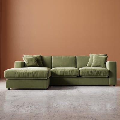 Althaea Crushed Velvet Corner Chaise Sofa SWOON