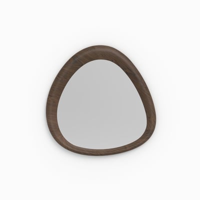 Miroir organique en placage noyer, D100 cm - YOKO MAISON PAVANE