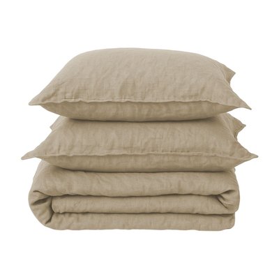 Parure Housse De Couette + Taies 100%  Lin Lavé - LIN LAVE PHCT TRADITION DES VOSGES