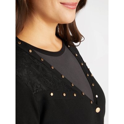 Cardigan avec empiècements en dentelle sur le dessus FIORELLA RUBINO