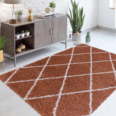 Tapis berbère tissé motif losange SHAGGY A UN AMOUR DE TAPIS