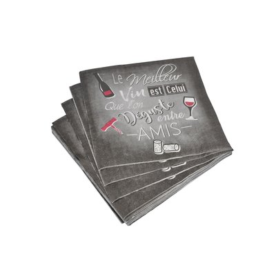 Lot de 20 serviettes papier meilleur vin DOUCEUR D'INTÉRIEUR