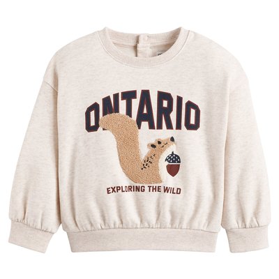 Squirrel Print Sweatshirt in Cotton Mix with Crew Neck LA REDOUTE COLLECTIONS