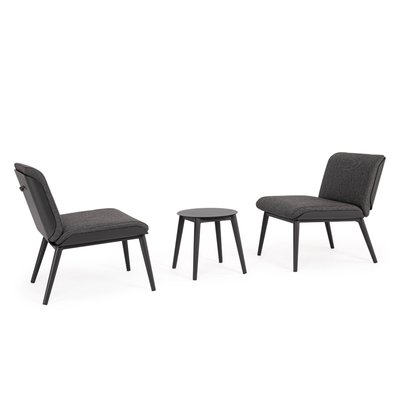 Salon de jardin en aluminium et coussins toile (set de 3) - ST VALERY HELLIN, DEPUIS 1862