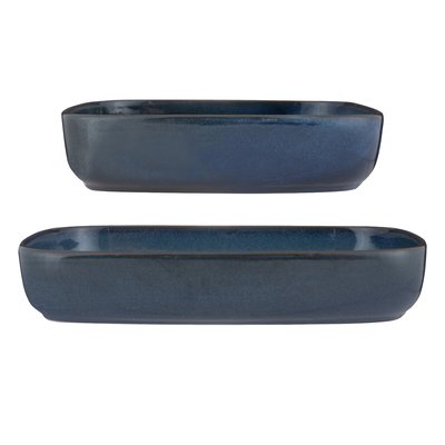 Set of 2 Reactive Blue Rectangle Oven Dishes MASON CASH