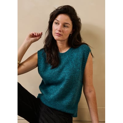 Pull sans manches en maille col rond LA FEE MARABOUTEE