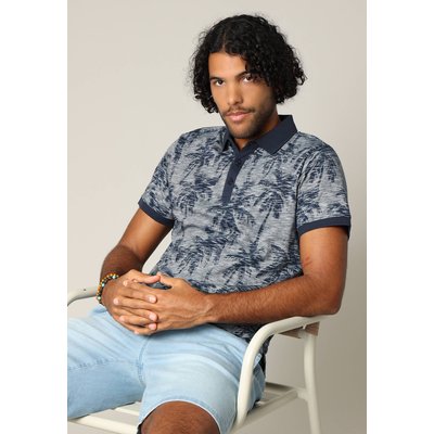 Polo tissu tropical effet vieilli avec col et manches contrastés TIKI DEELUXE
