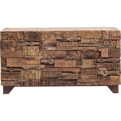 Buffet en manguier sculpté, SHANTI PUZZLE SURPRISE KARE DESIGN