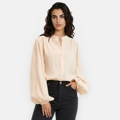 Chemise col mao, oversize, Signature LISE LA REDOUTE COLLECTIONS