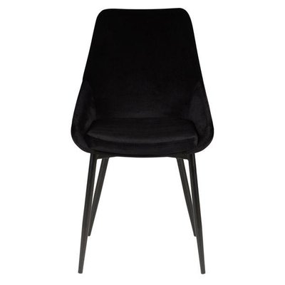 Chaise tissu jaune moutarde piètement métal noir BARI ZAGO