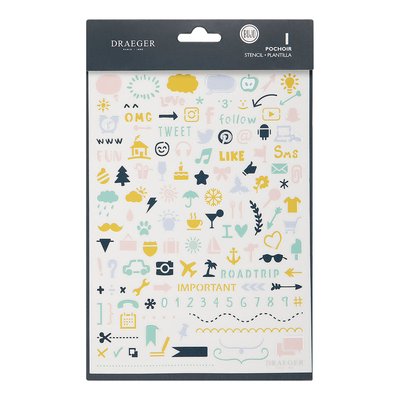 Pochoir pour Bullet journal Icônes DRAEGER PARIS