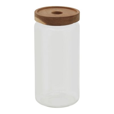 Large Glass Storage Jar with Acacia Wood Lid SO'HOME